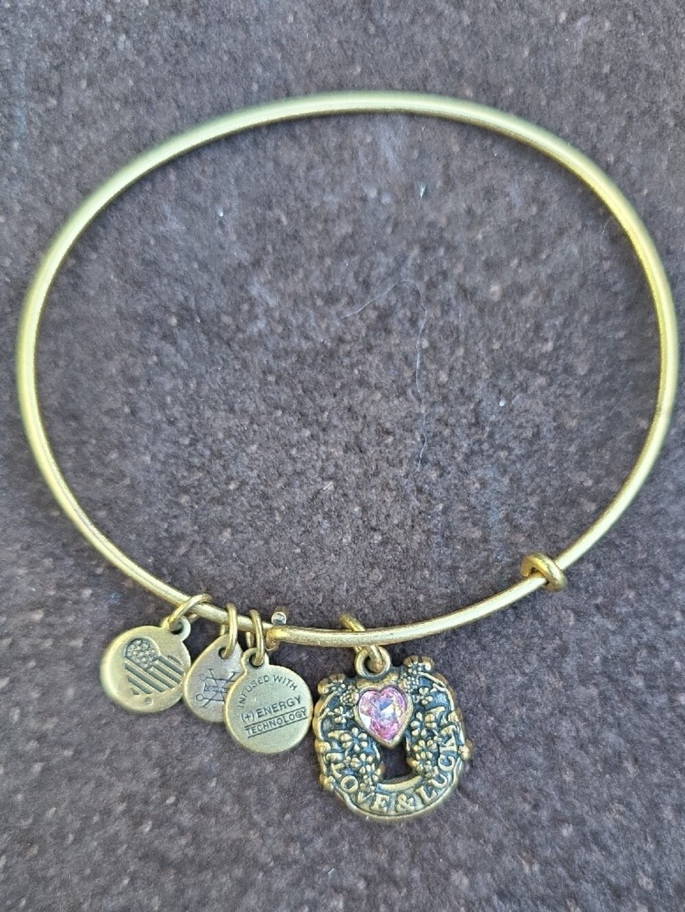 Alex and Ani Gold-Tone wire bangle Charm Bracelet Set of 5 - Picture 10 of 11